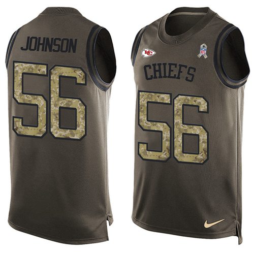 Nike Chiefs #56 Derrick Johnson Green Men's Stitched NFL Limited Salute To Service Tank Top Jersey